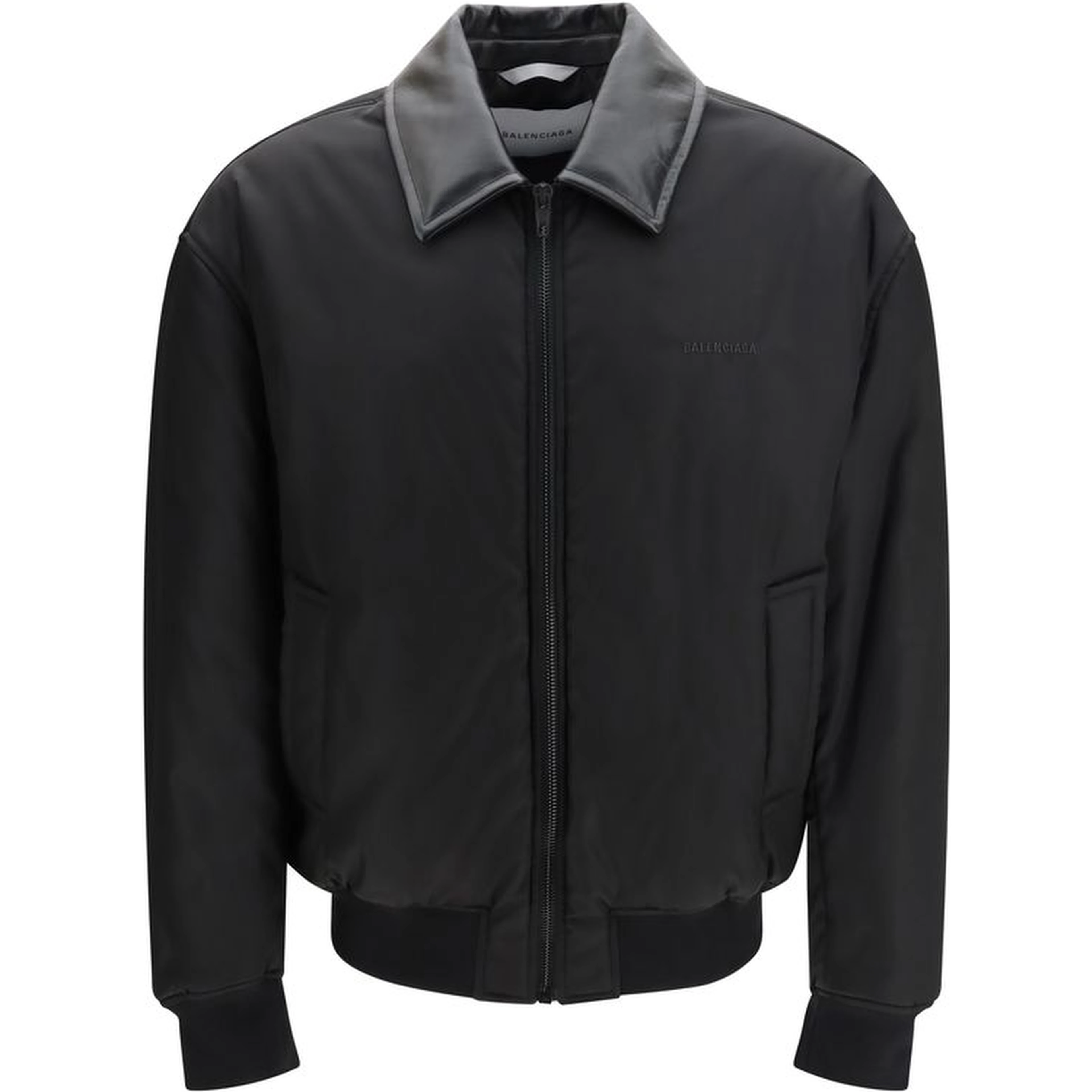 Black Nylon Bomber