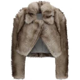 Gray Polyester Full-Length Jacket