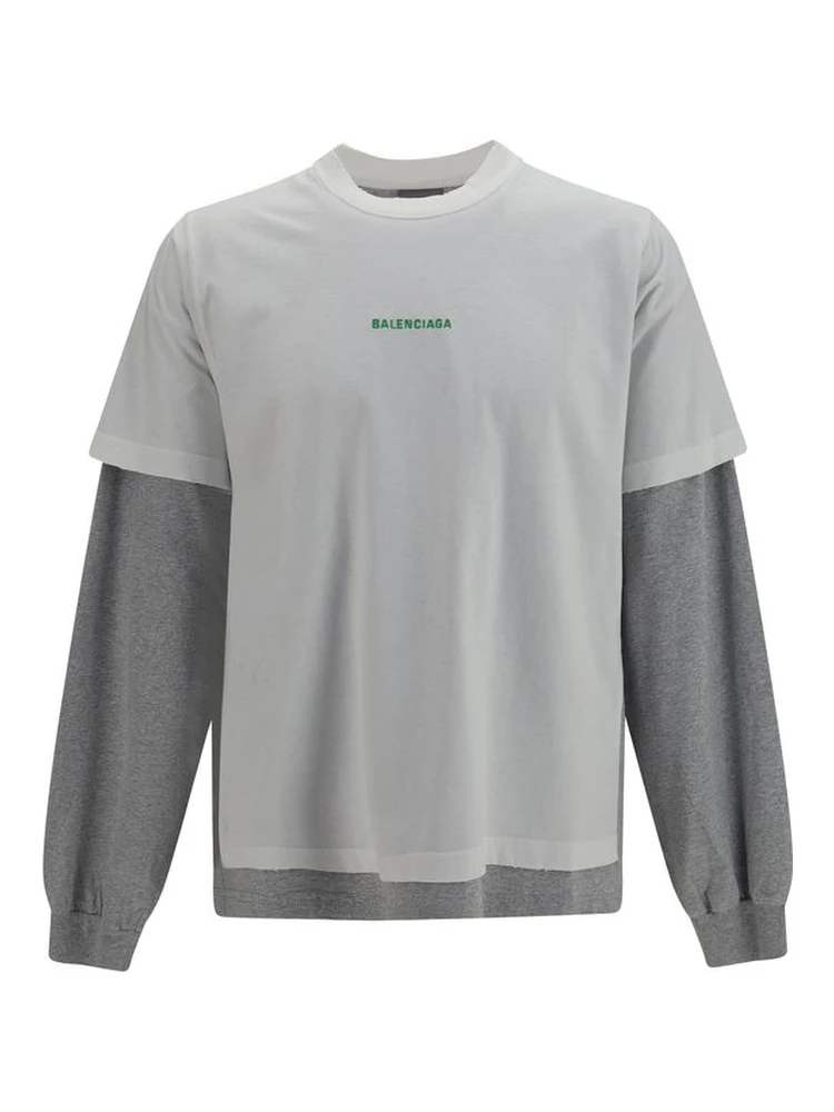 White Cotton Long Sleeve T-Shirt