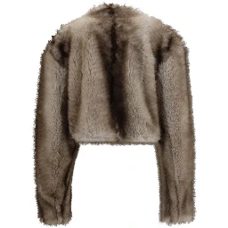 Gray Polyester Full-Length Jacket
