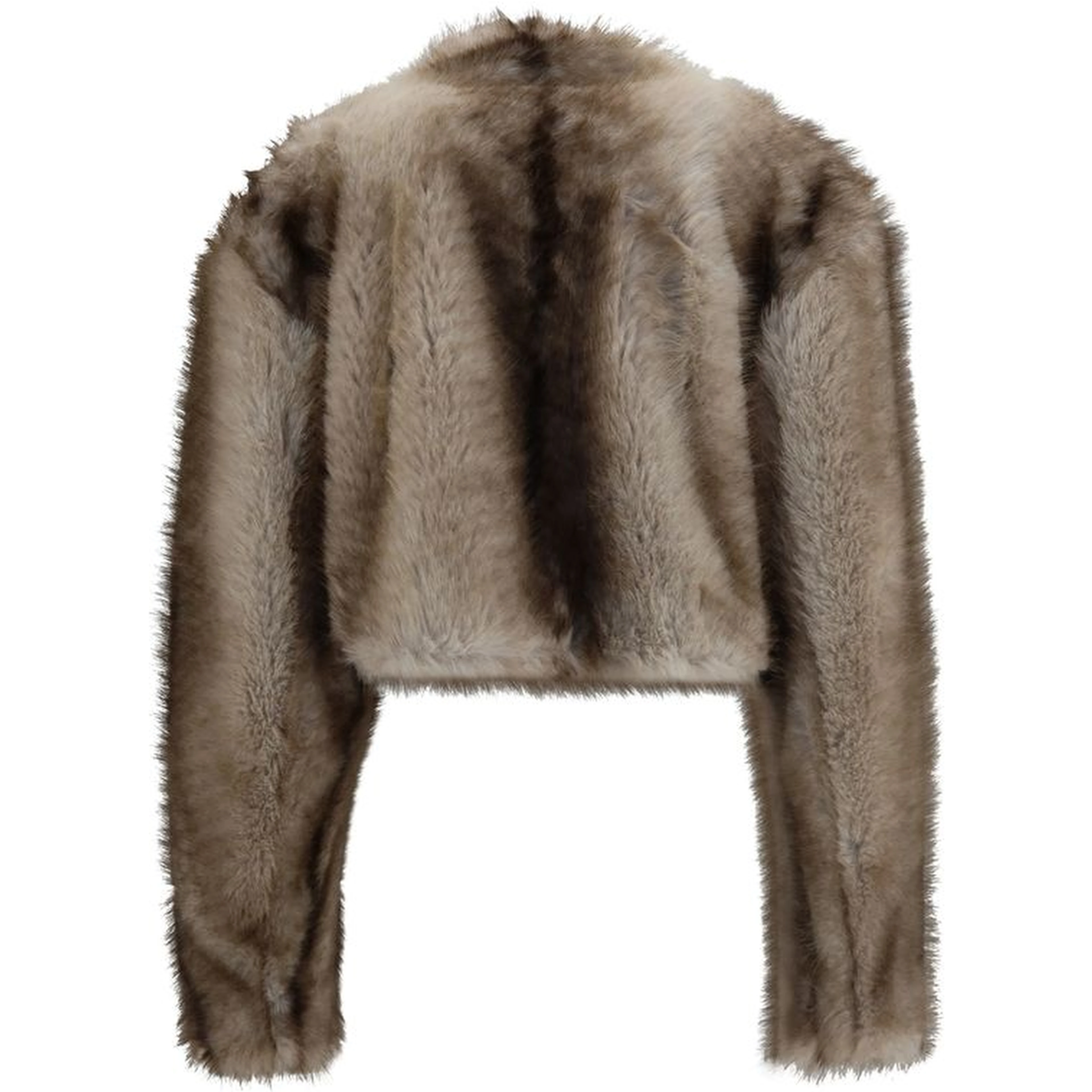 Gray Polyester Full-Length Jacket