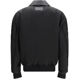 Black Nylon Bomber