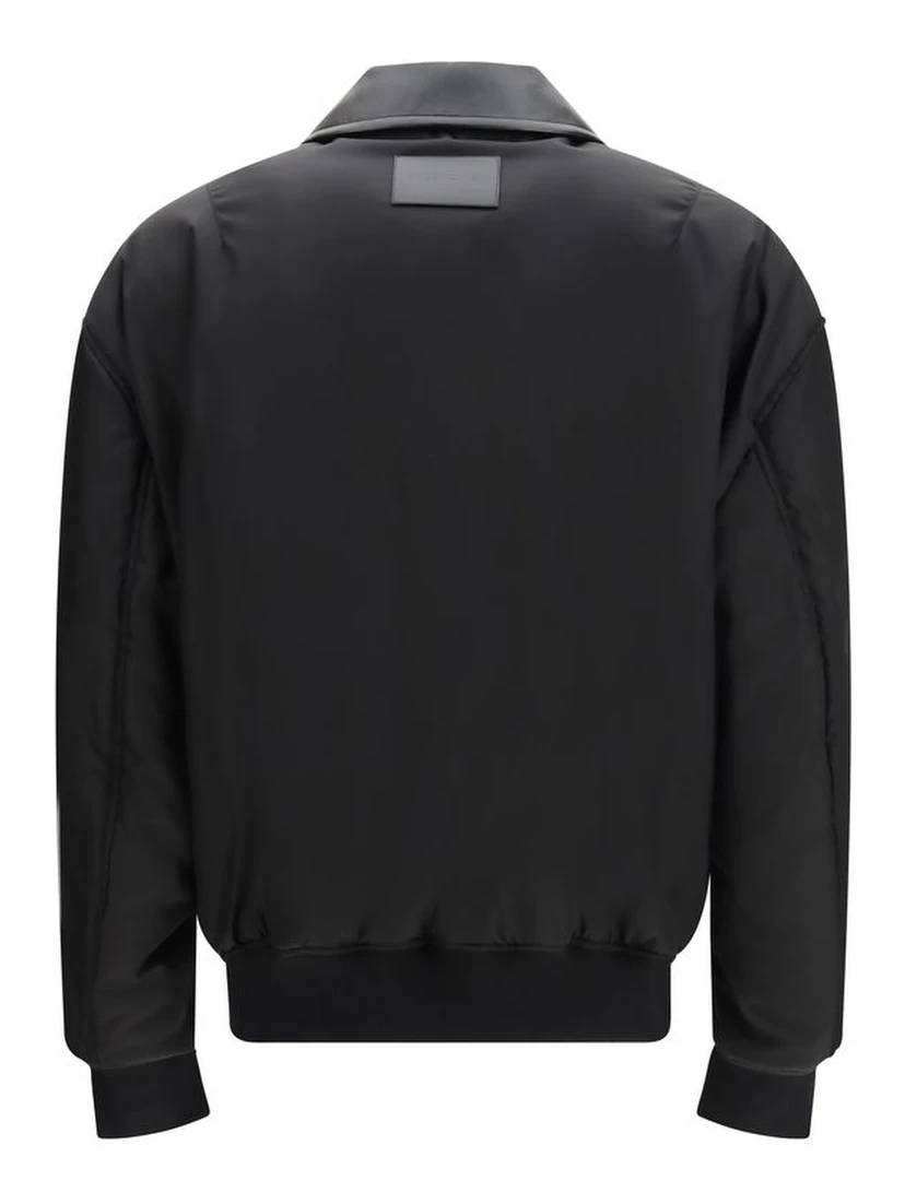 Black Nylon Bomber