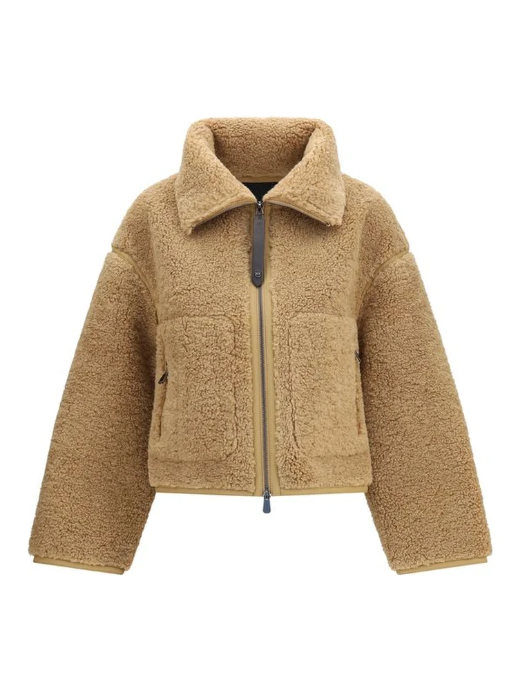 Beige Polyester Shell Jacket