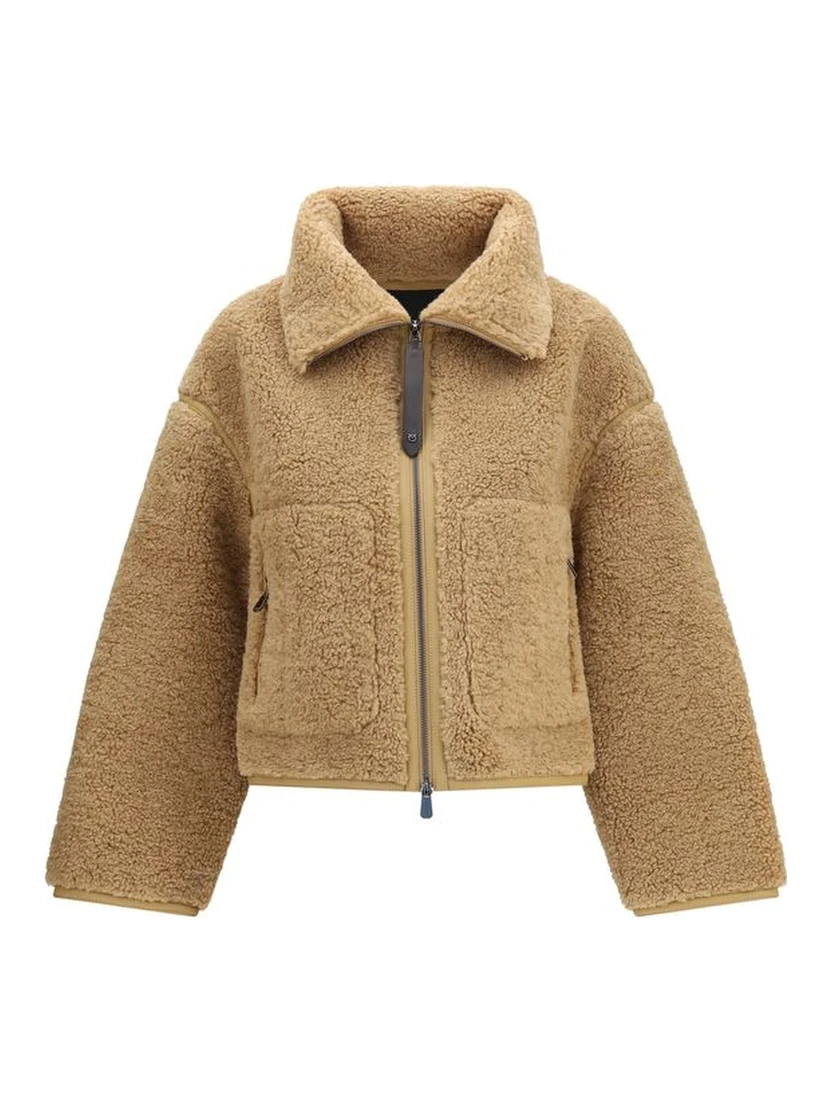 Beige Polyester Shell Jacket