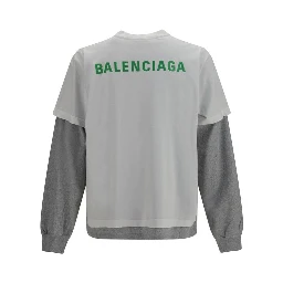 White Cotton Long Sleeve T-Shirt