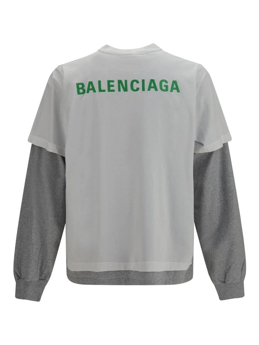 White Cotton Long Sleeve T-Shirt