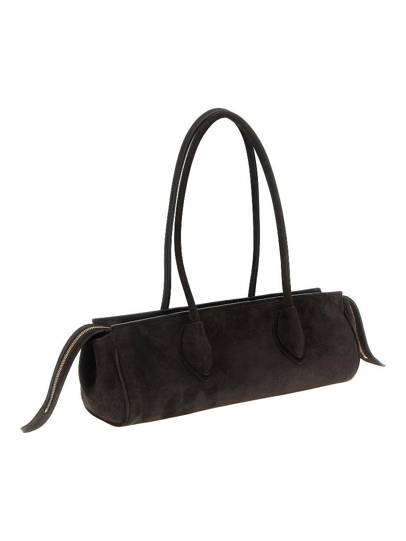 Brown Calfskin Shoulder Bag