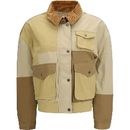 Beige Cotton Full-Length Jacket