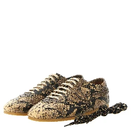 Beige Calfskin Low Top Sneakers