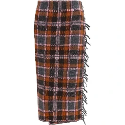 Brown Wool Oves Aries Midi Skirt