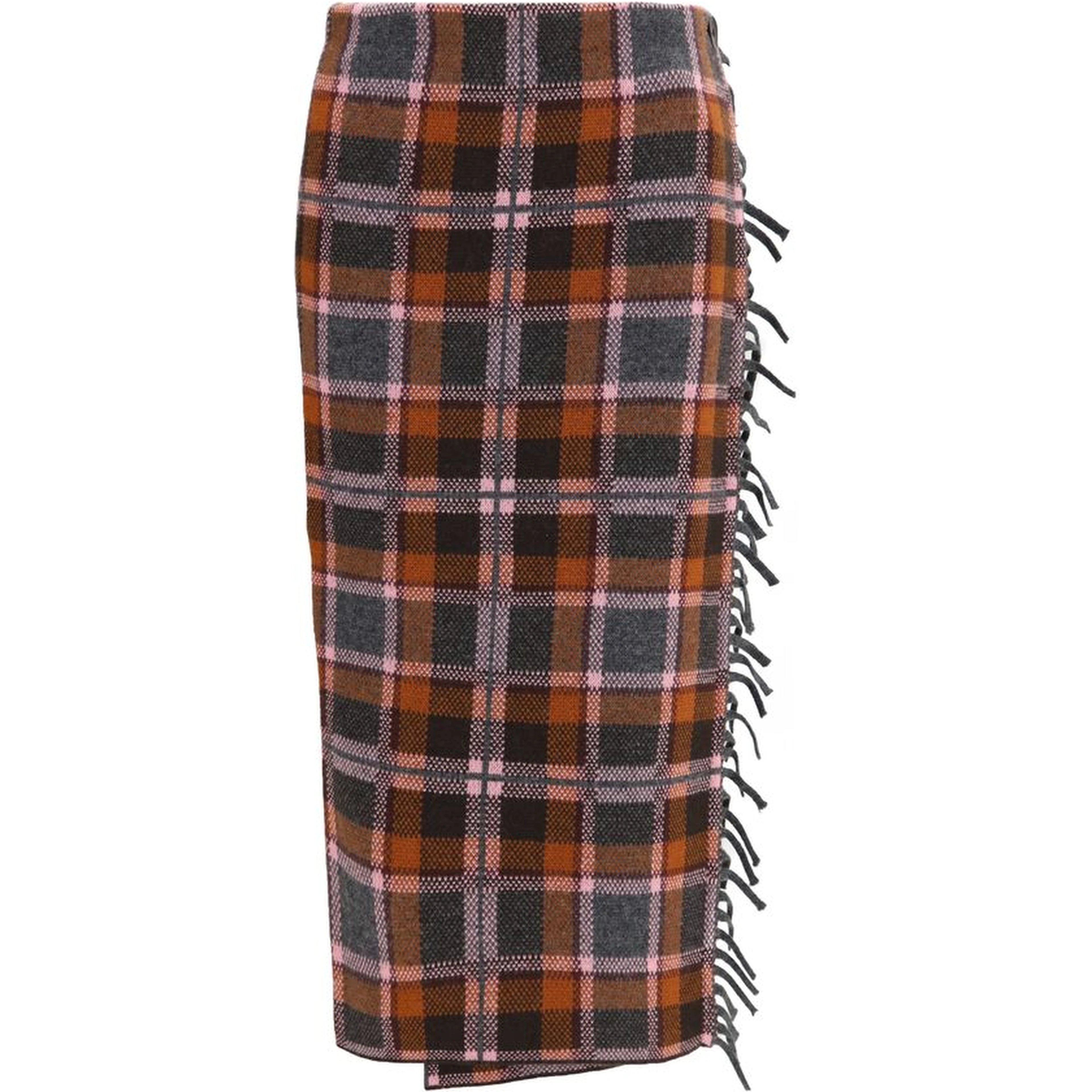 Brown Wool Oves Aries Midi Skirt