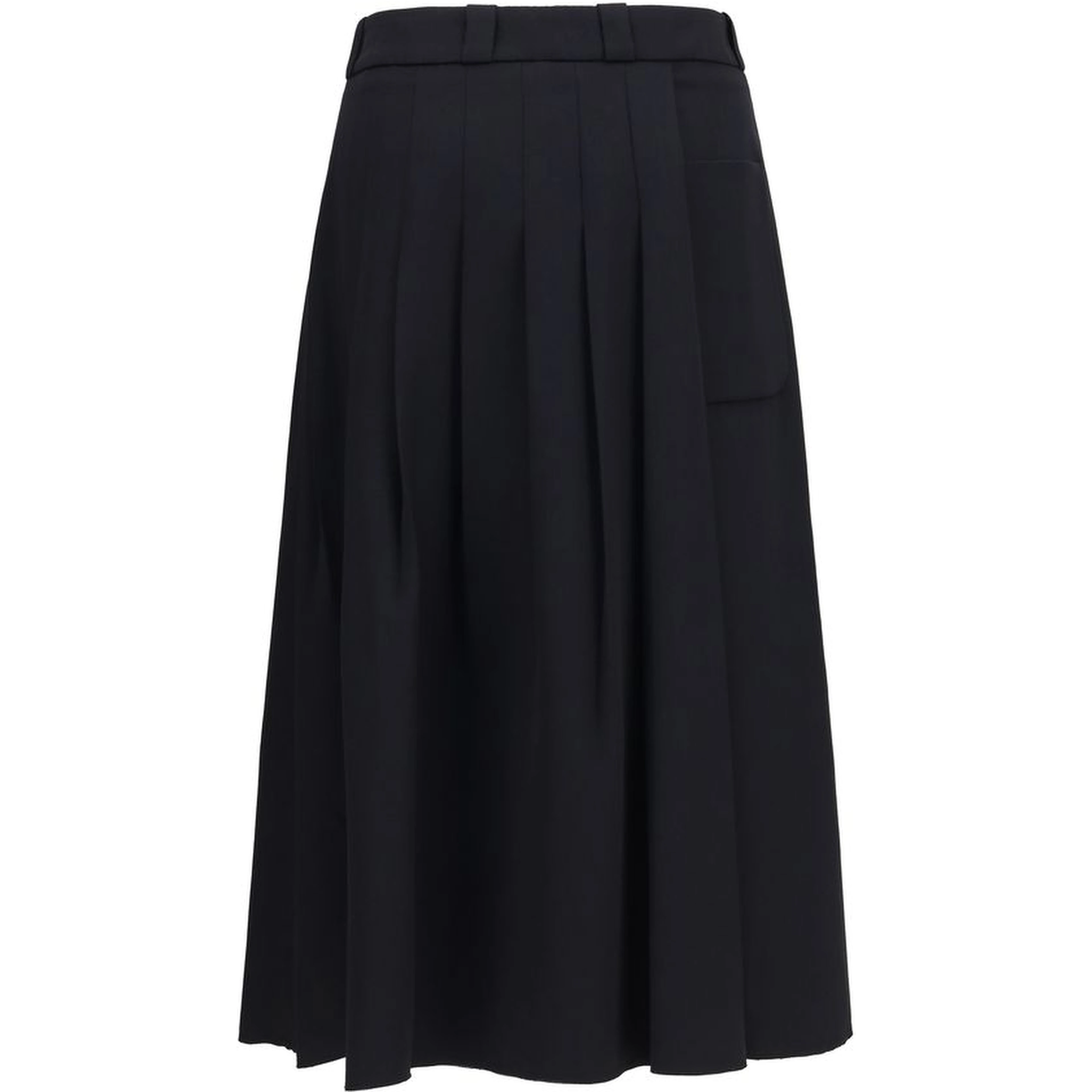 Black Wool Oves Aries Midi Skirt
