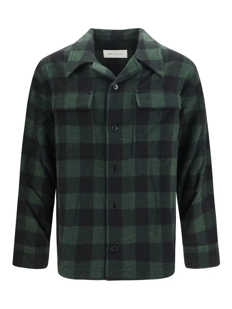 Bicolor Wool Oves Aries Pattern Shirt