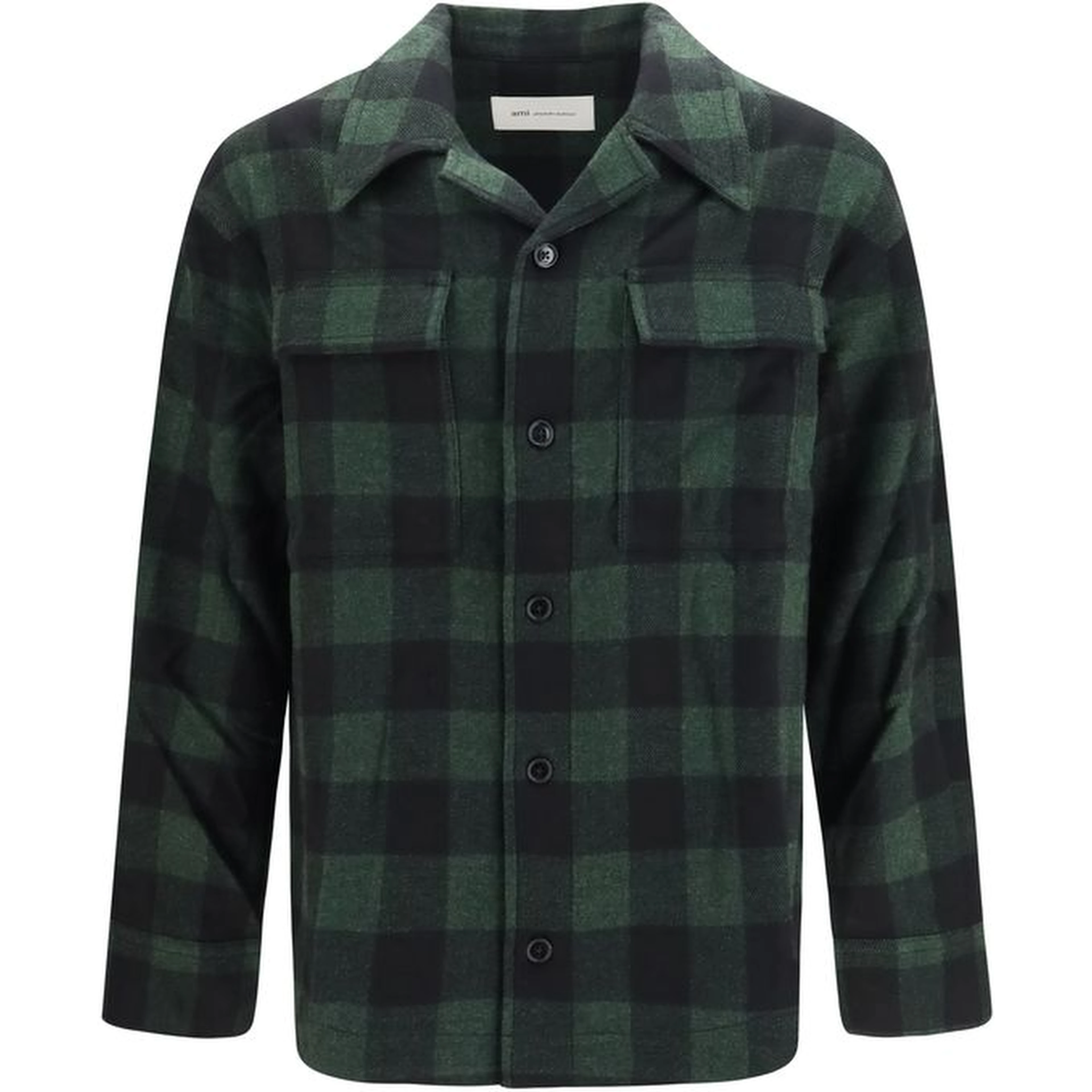 Bicolor Wool Oves Aries Pattern Shirt