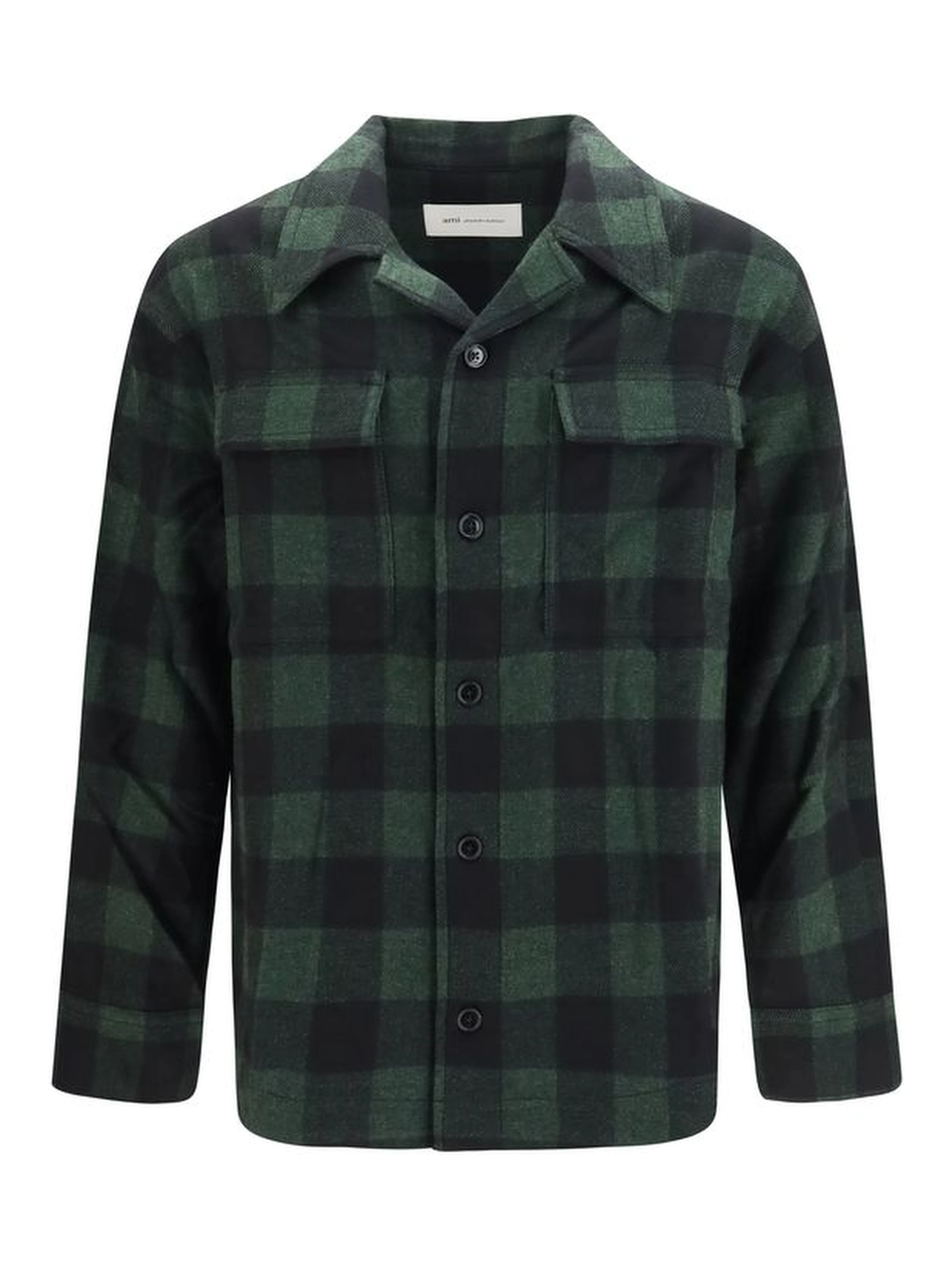Bicolor Wool Oves Aries Pattern Shirt