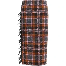 Brown Wool Oves Aries Midi Skirt