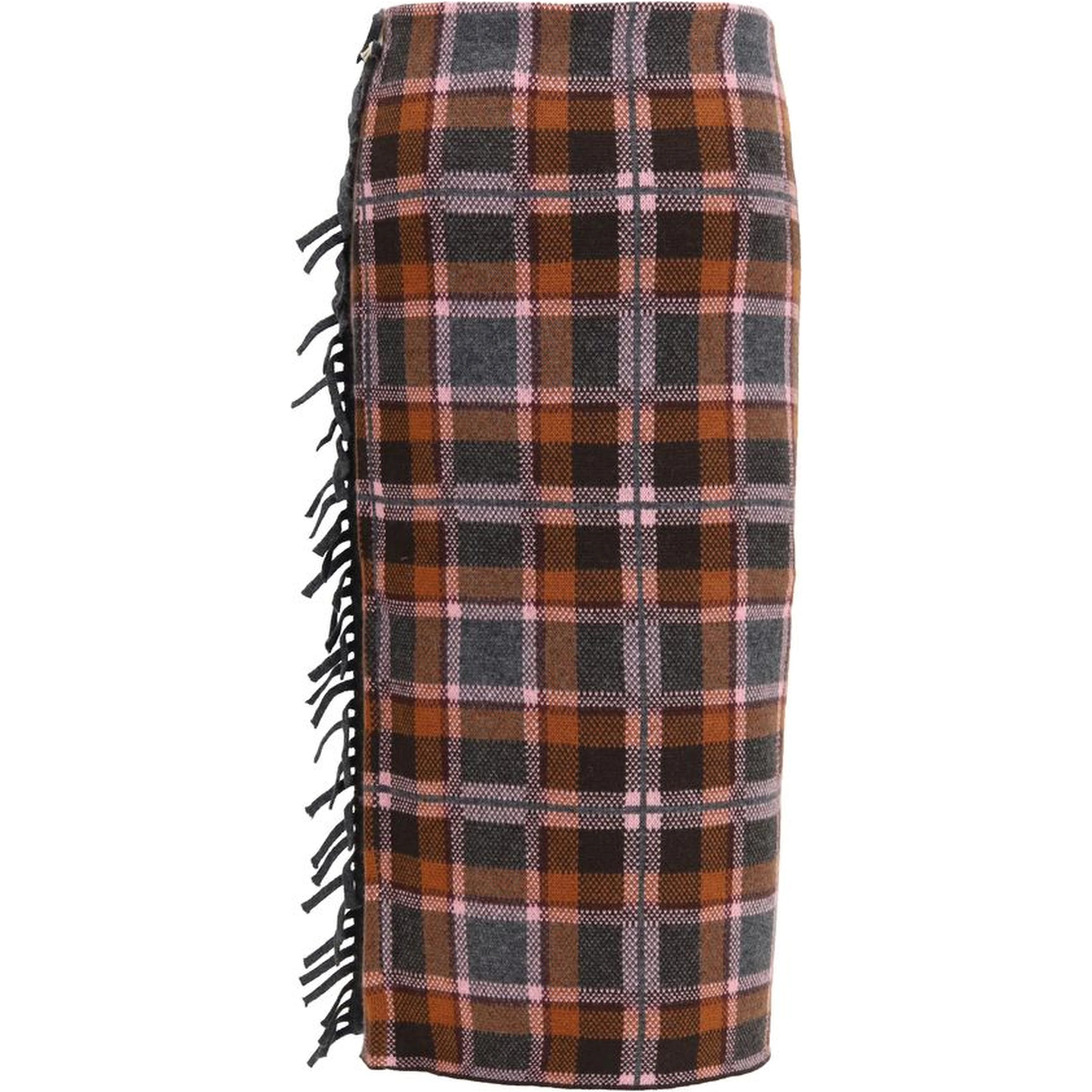 Brown Wool Oves Aries Midi Skirt