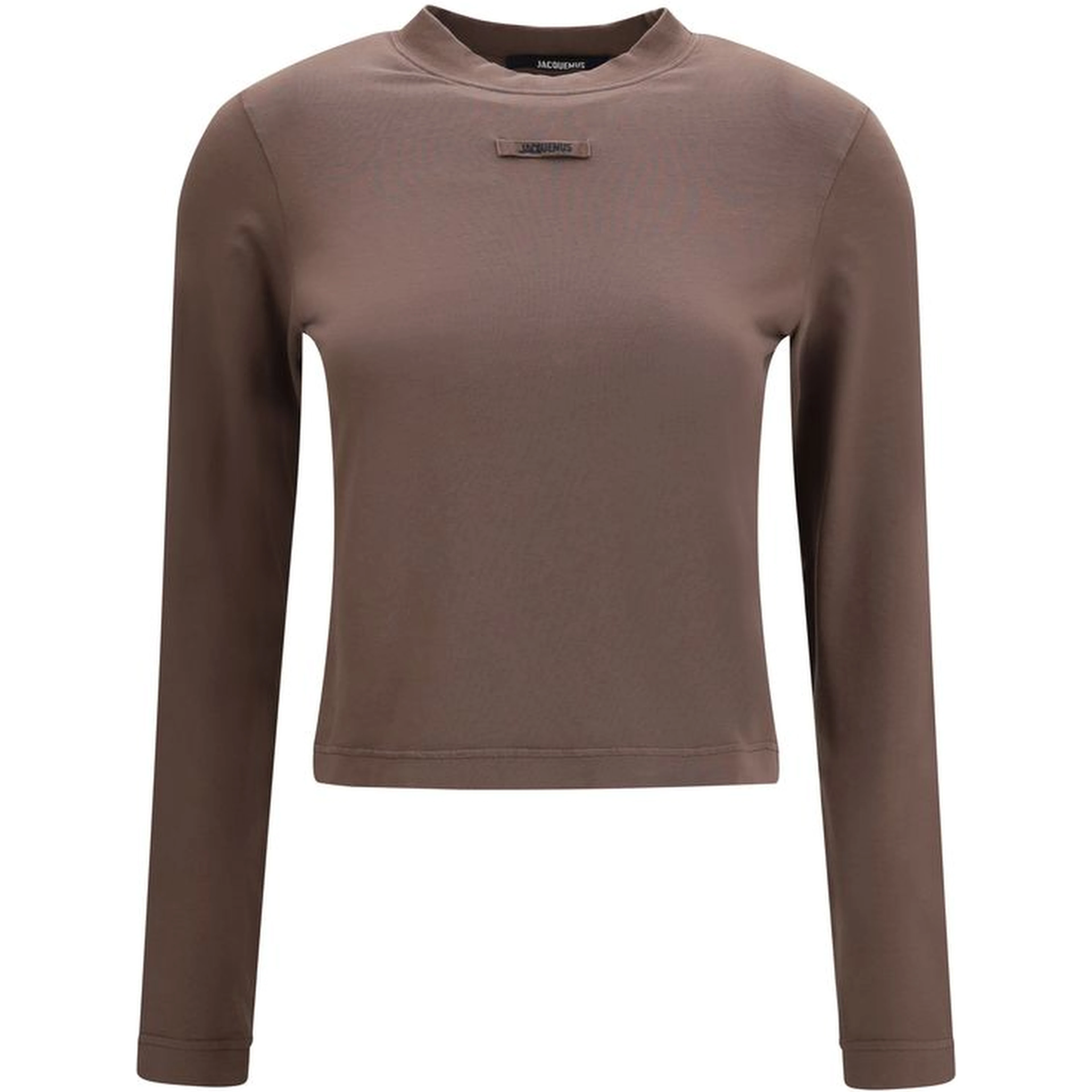 Brown Cotton Long Sleeve T-Shirt