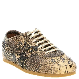 Beige Calfskin Low Top Sneakers