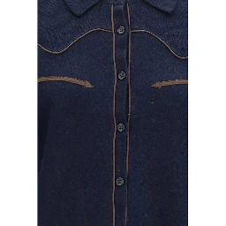 Blue Cashmere Dress Shirt