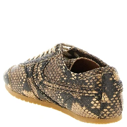 Beige Calfskin Low Top Sneakers