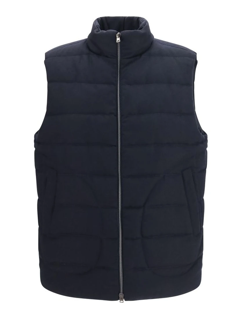 Blue Wool Oves Aries Sleeveless Jacket