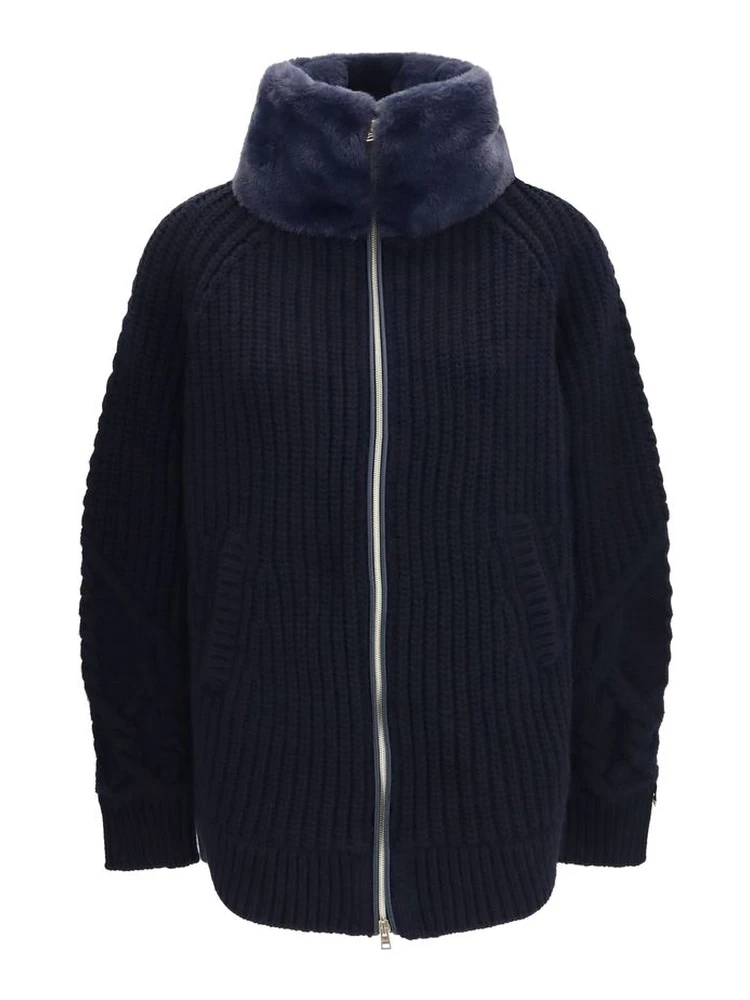 Blue Wool Oves Aries Full-Length Jacket