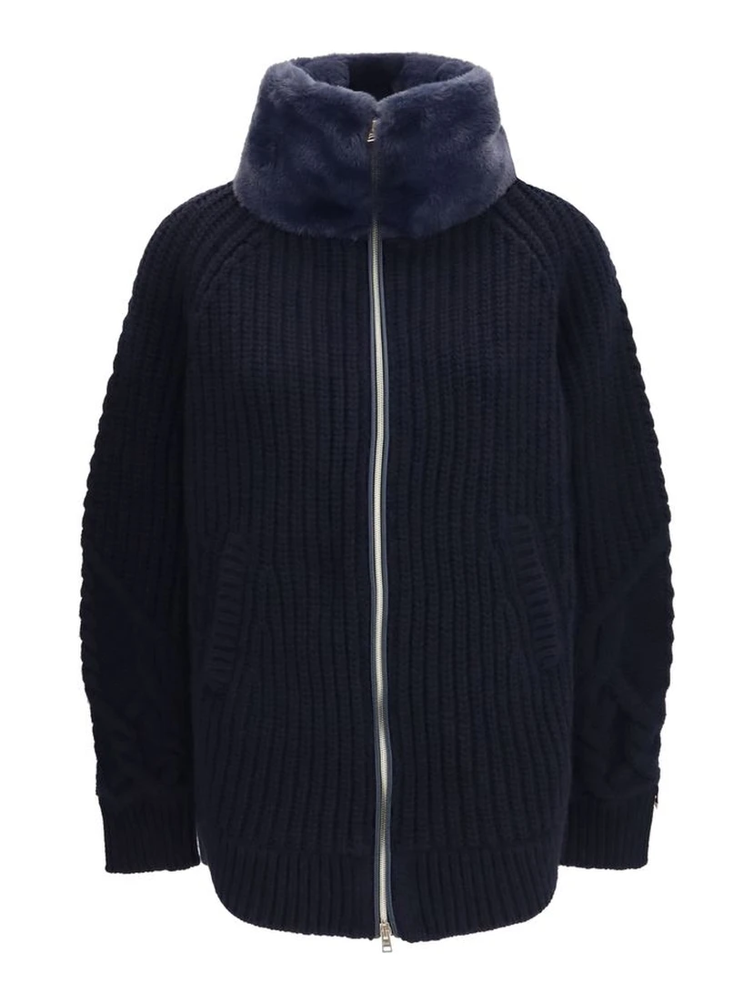 Blue Wool Oves Aries Full-Length Jacket