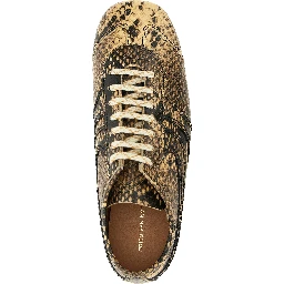 Beige Calfskin Low Top Sneakers