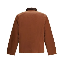 Brown Cotton Full-Length Jacket