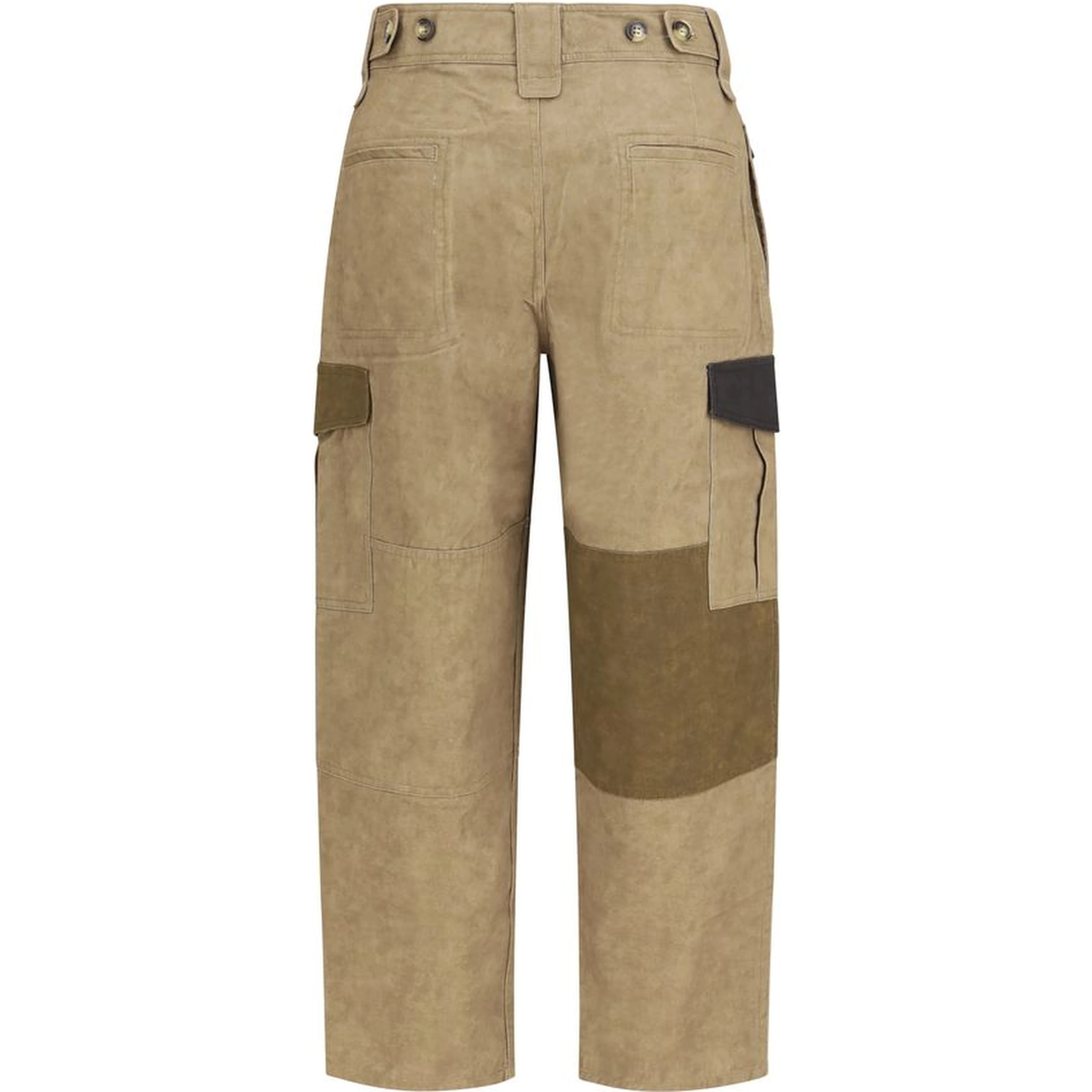 Bicolor Cotton Cargo Pants