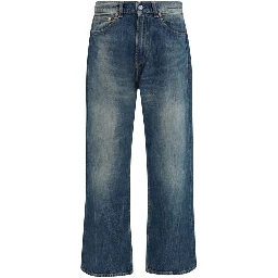 Blue Cotton Relaxed Fit Jeans