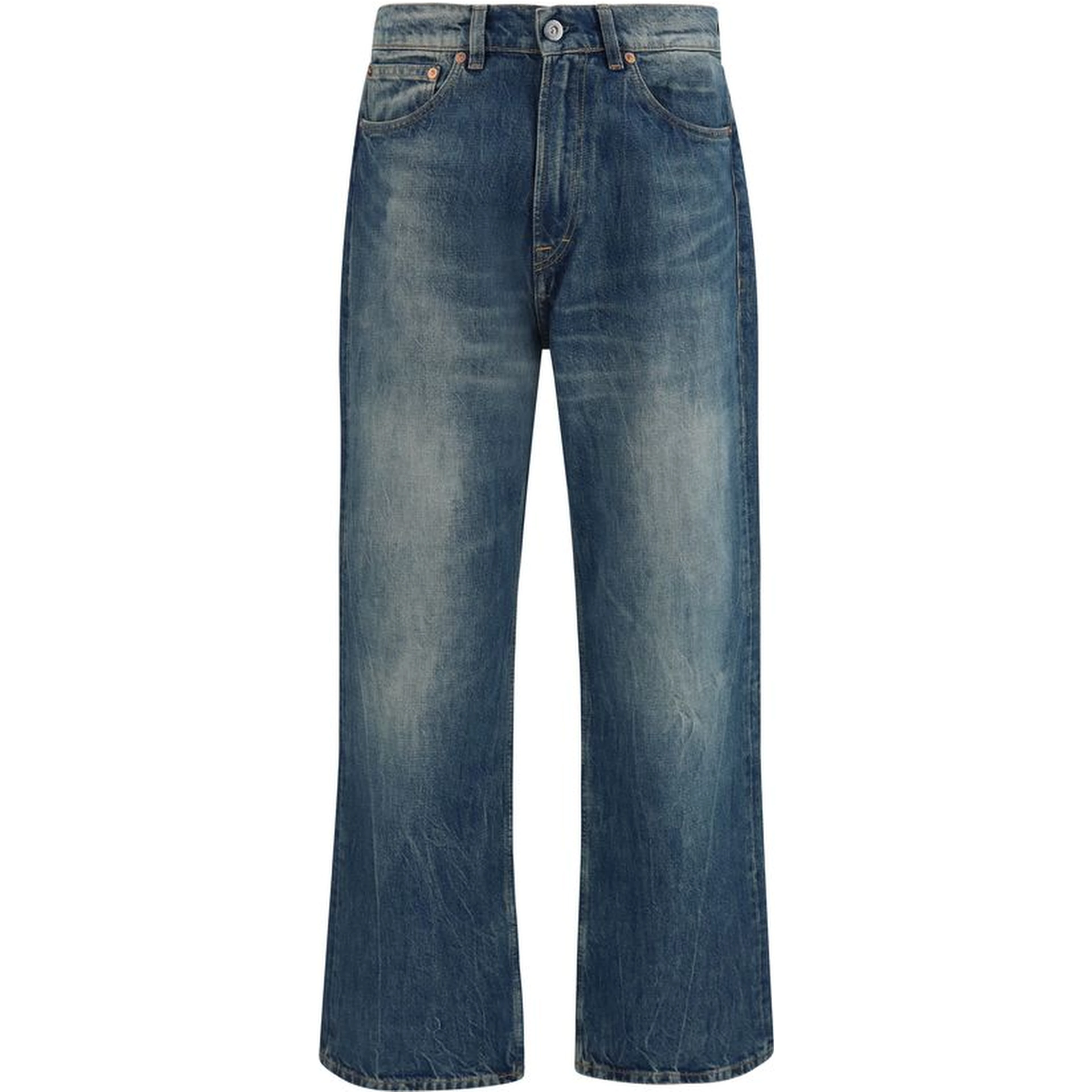 Blue Cotton Relaxed Fit Jeans