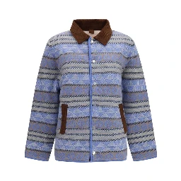 Blue Wool Oves Aries Full-Length Jacket