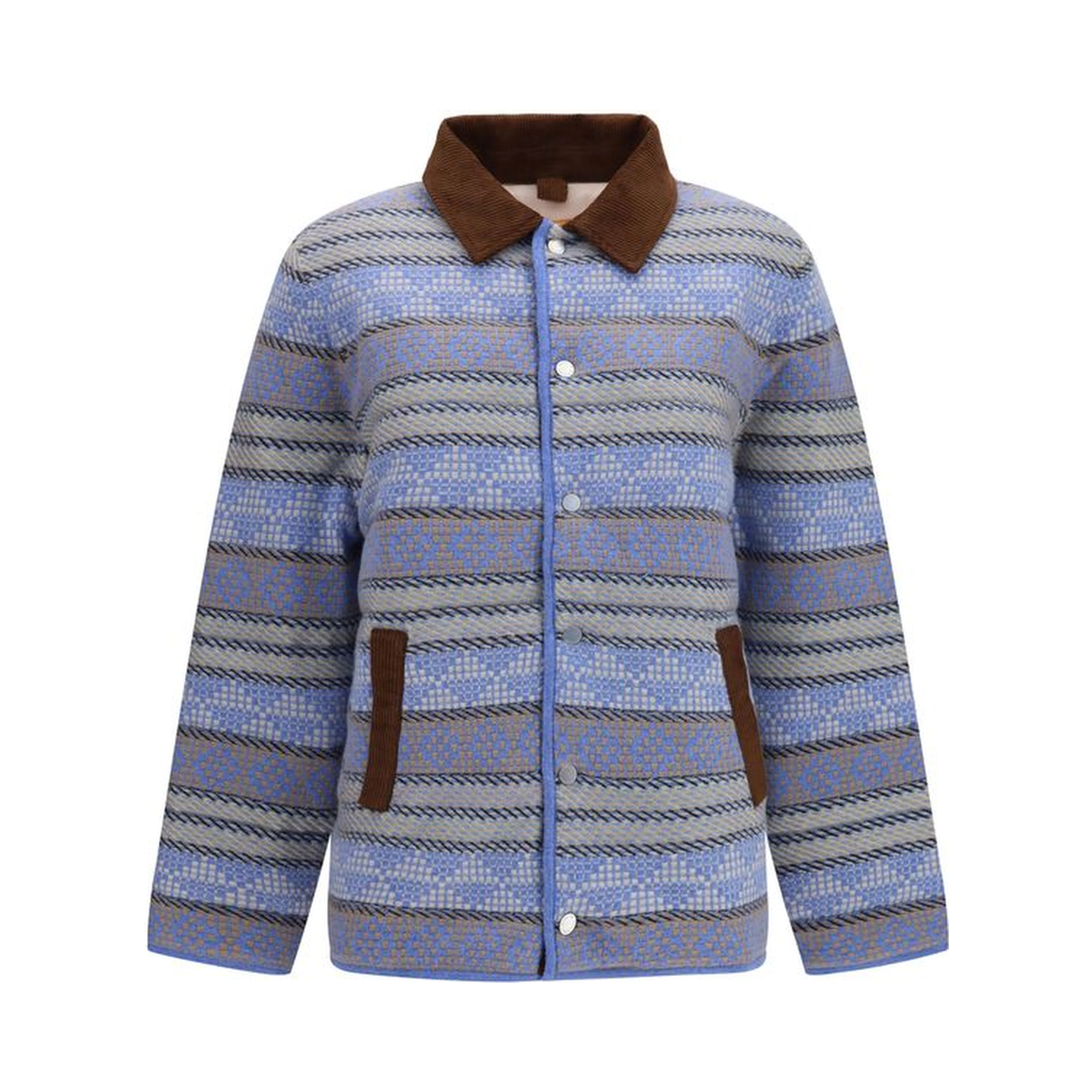 Blue Wool Oves Aries Full-Length Jacket
