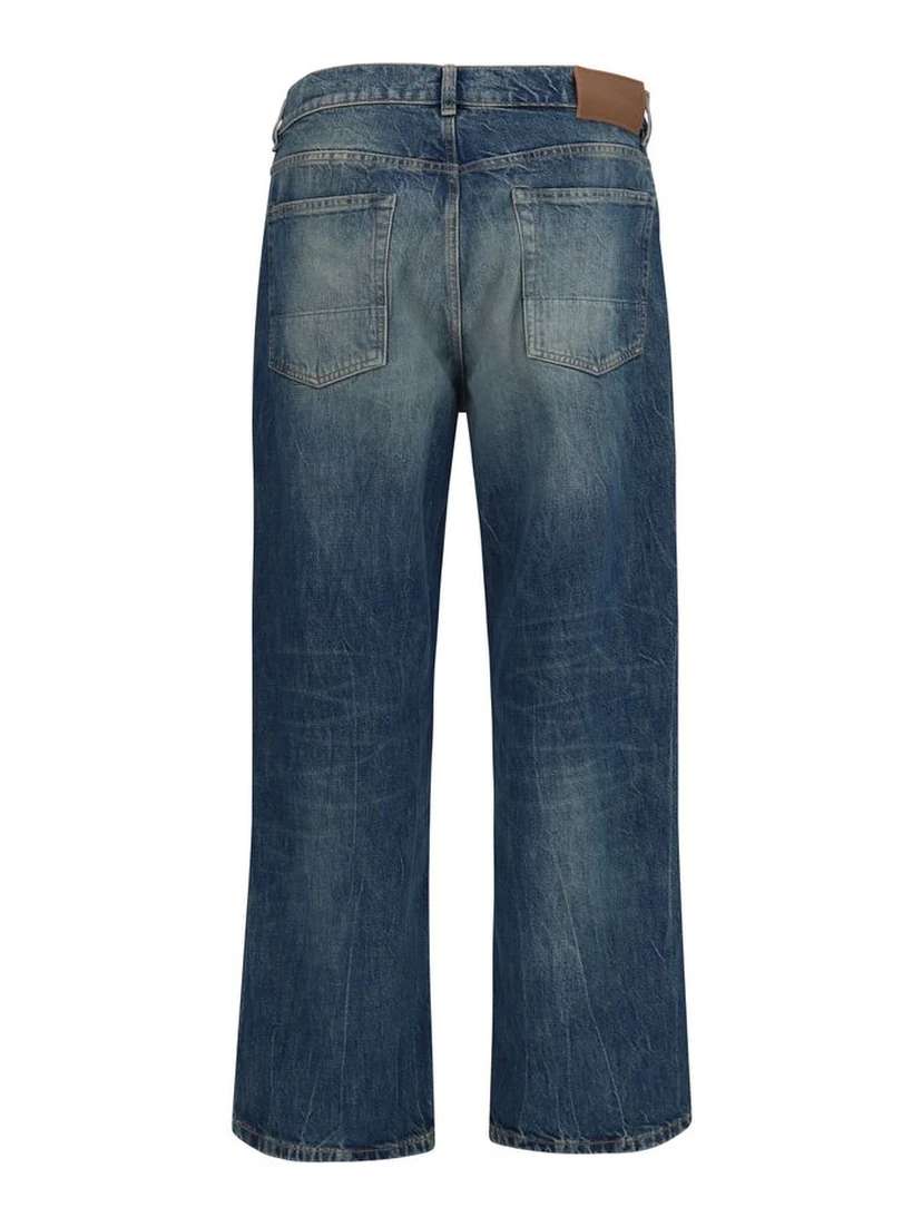 Blue Cotton Relaxed Fit Jeans