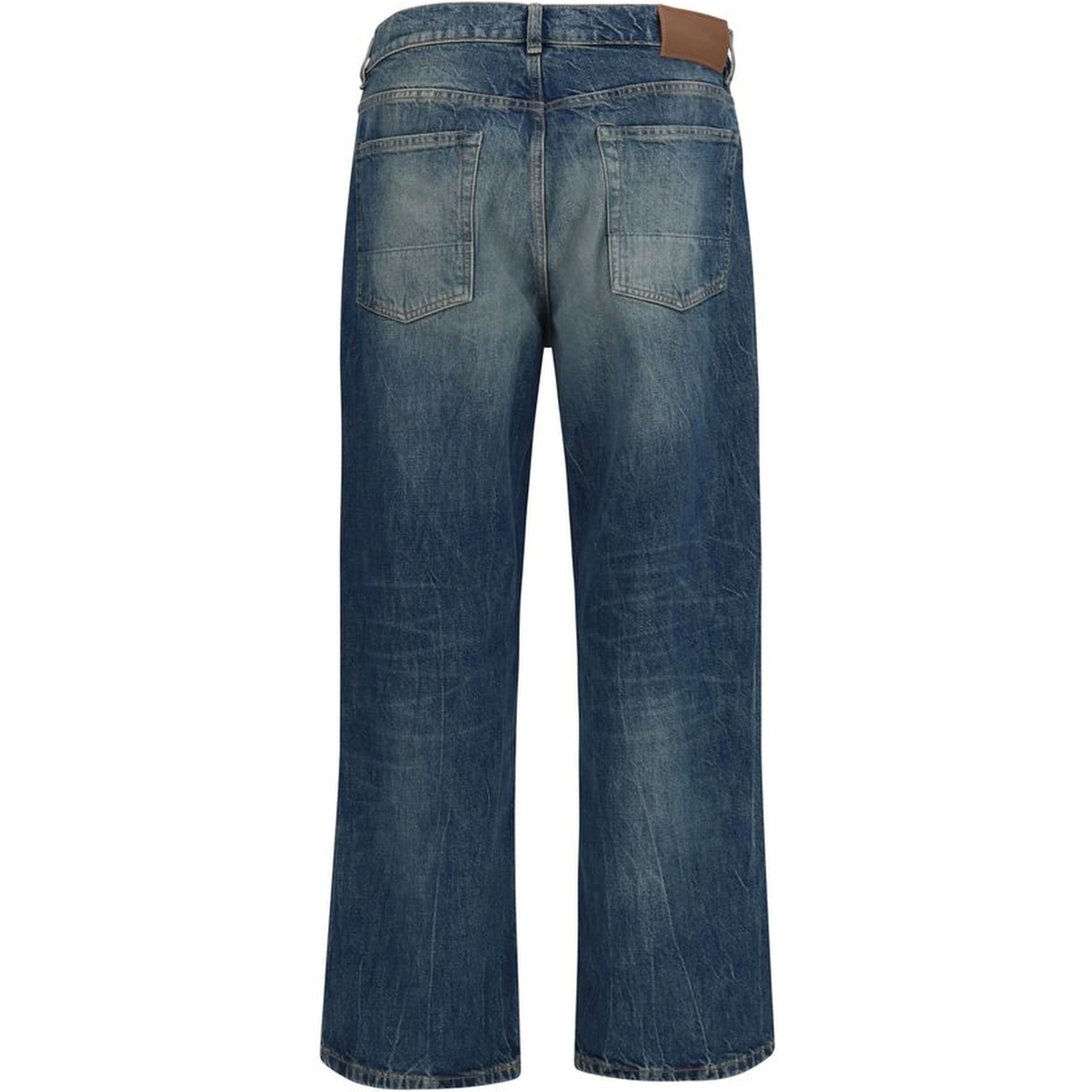 Blue Cotton Relaxed Fit Jeans
