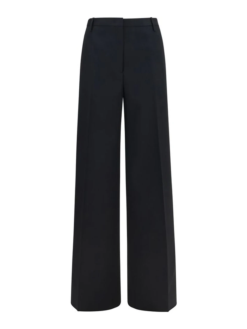 Black Cotton Casual Pants