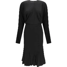 Black Acetate Casual Dress