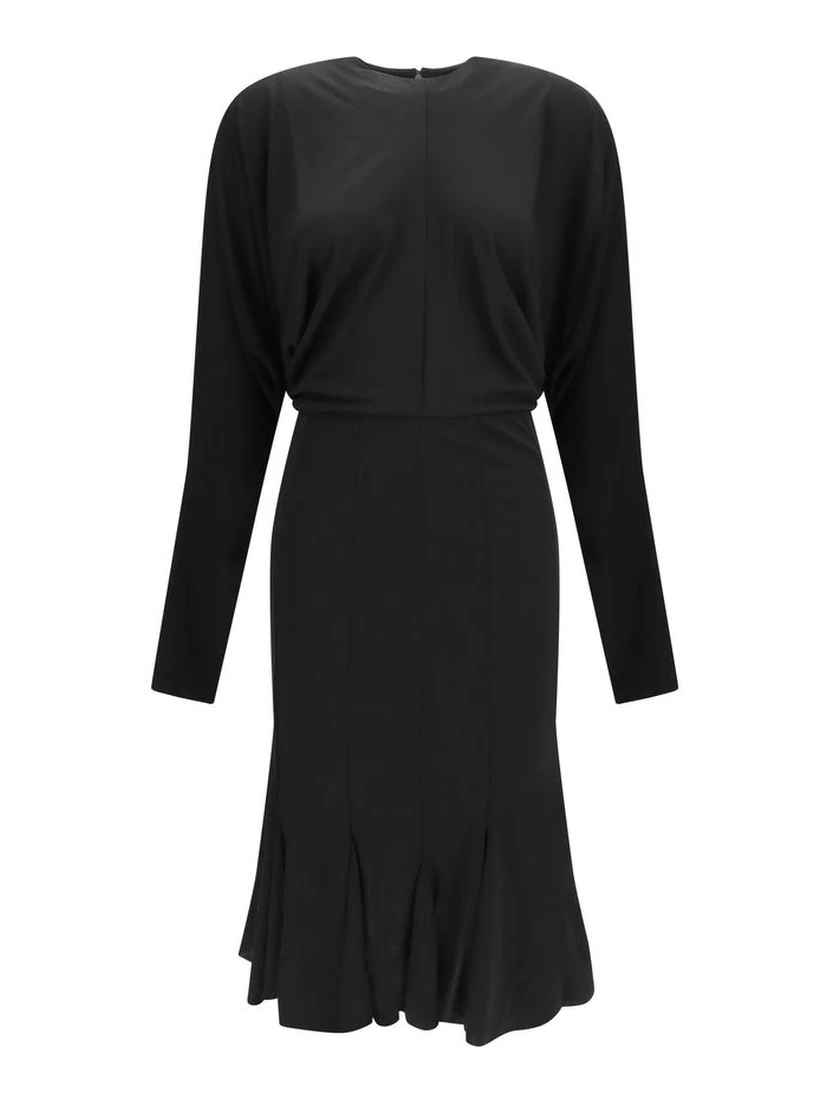 Black Acetate Casual Dress