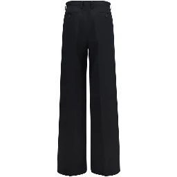Black Cotton Casual Pants