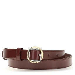 Bordeaux Calf Leather Bos Taurus Thin Belt