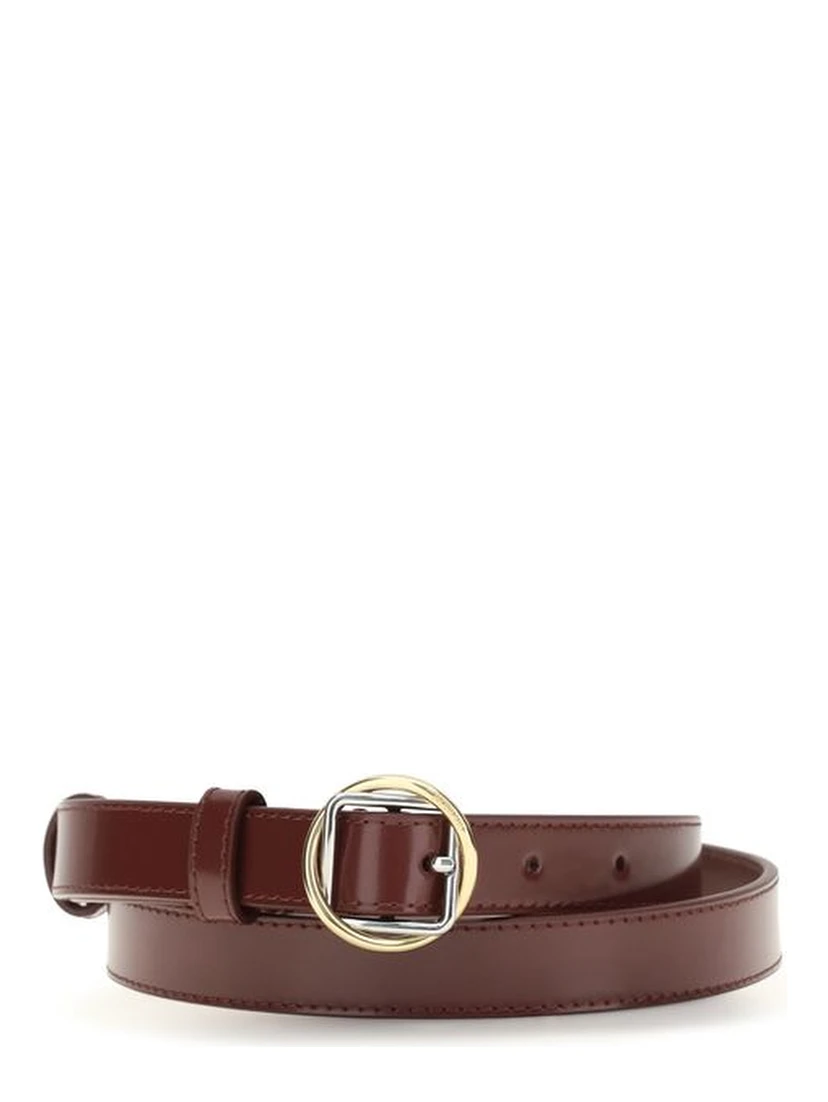 Bordeaux Calf Leather Bos Taurus Thin Belt