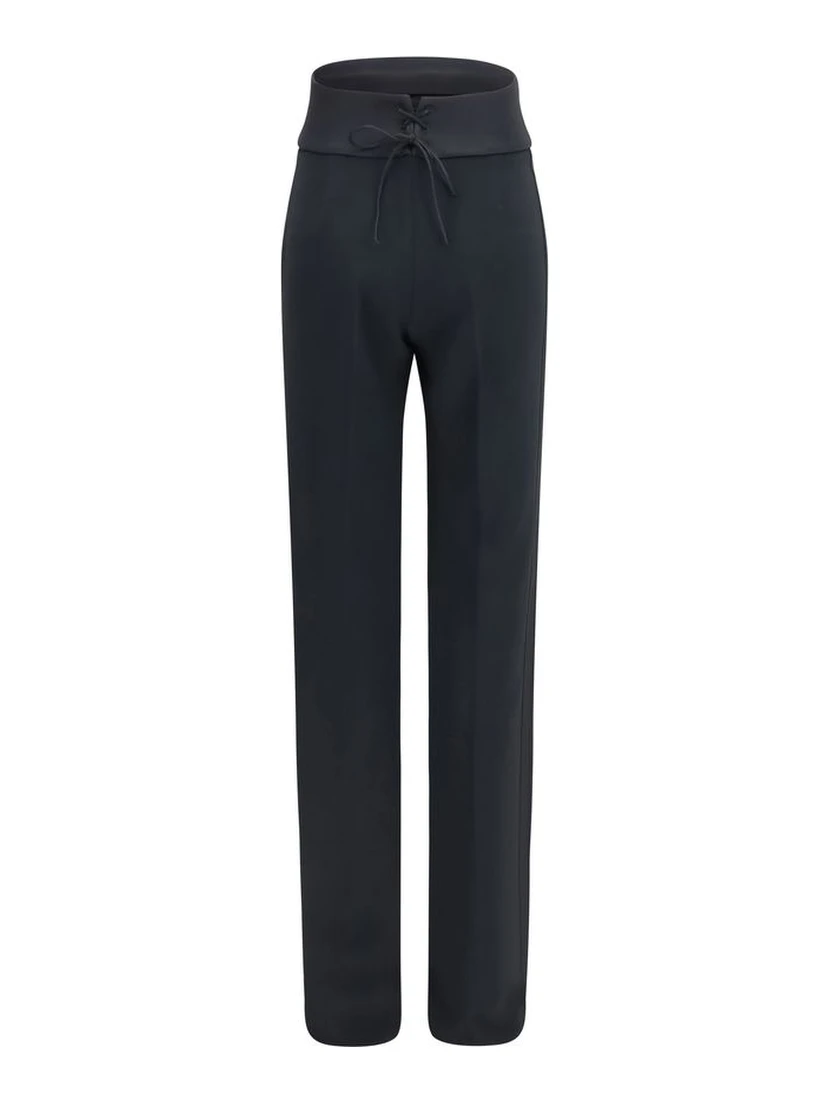 Black Viscose Casual Pants