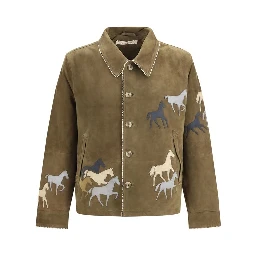 Brown Suede Leather Full-Length Jacket