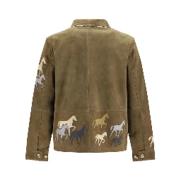 Brown Suede Leather Full-Length Jacket