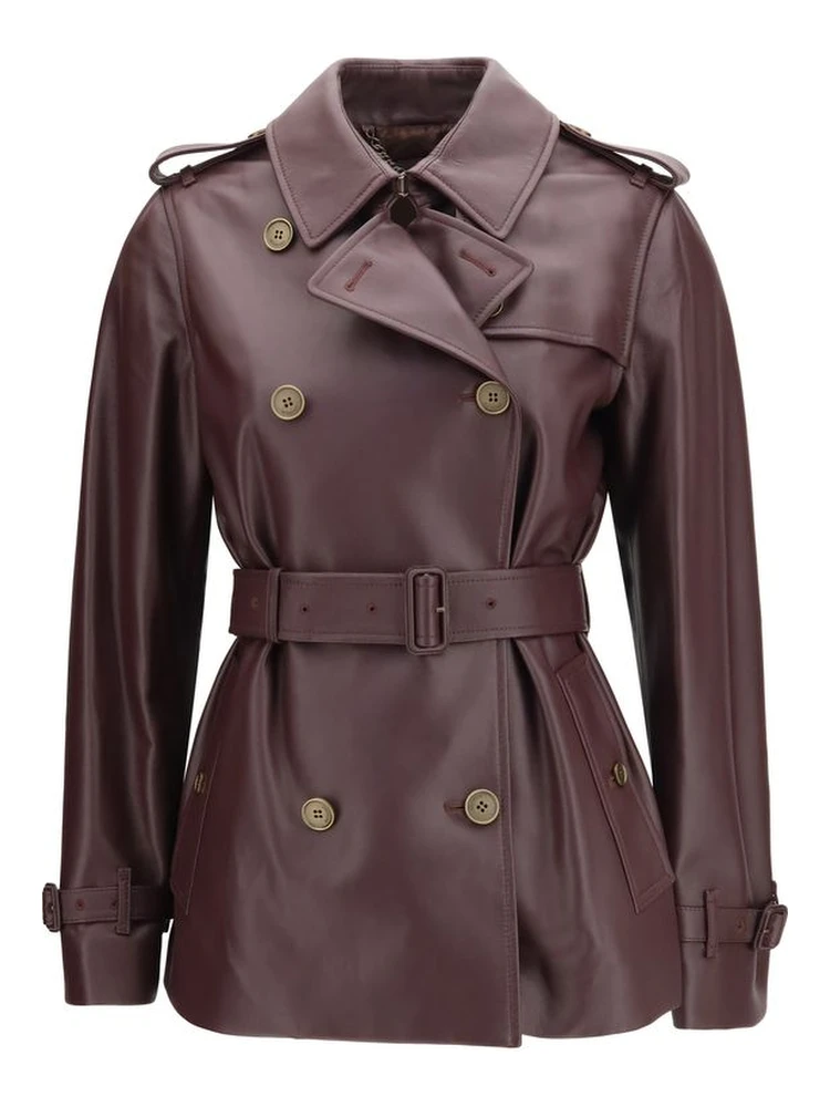 Bordeaux Calf Leather Bos Taurus Full-Length Jacket