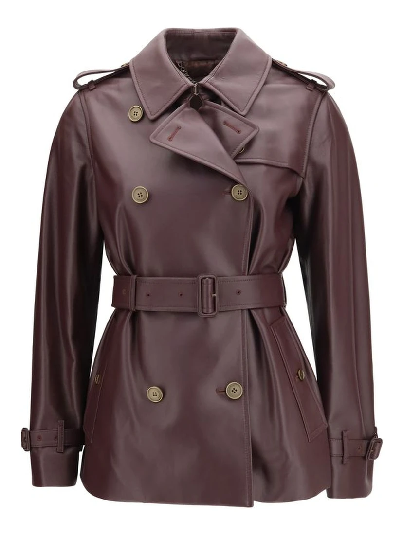 Bordeaux Calf Leather Bos Taurus Full-Length Jacket