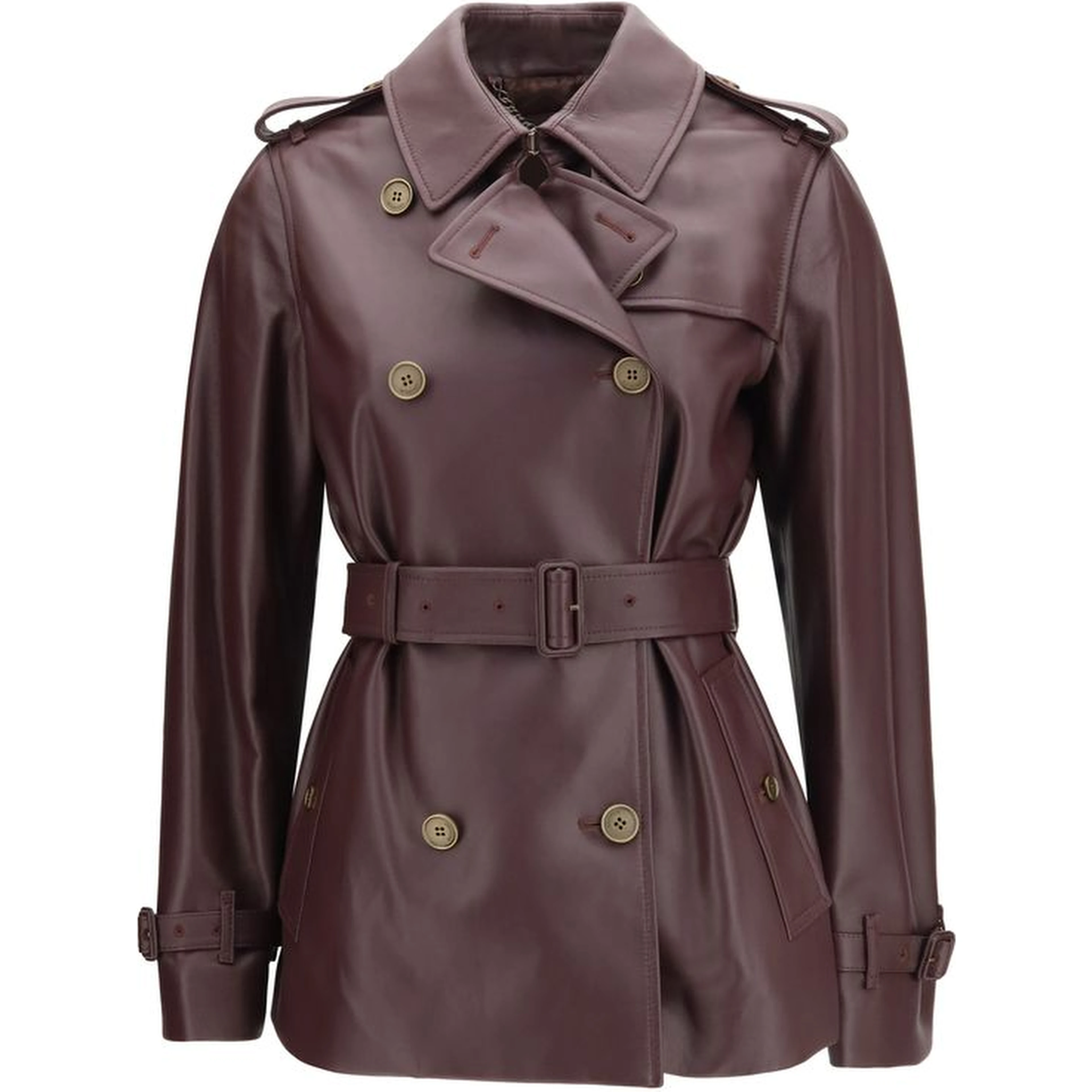 Bordeaux Calf Leather Bos Taurus Full-Length Jacket